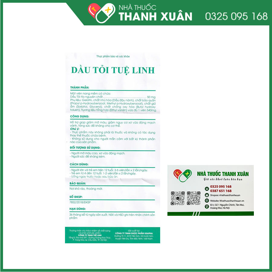Dầu tỏi Tuệ Linh giúp hỗ trợ giảm mỡ máu, giảm nguy cơ xơ vữa động mạch vành, tăng cường sức đề kháng